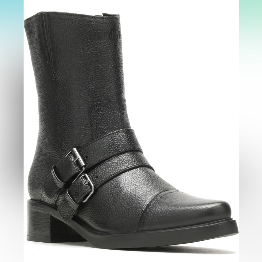 HARLEY-DAVIDSON FOOTWEAR Women's Jerilynn Double Buckle Motorcycle Boot, Size 9M